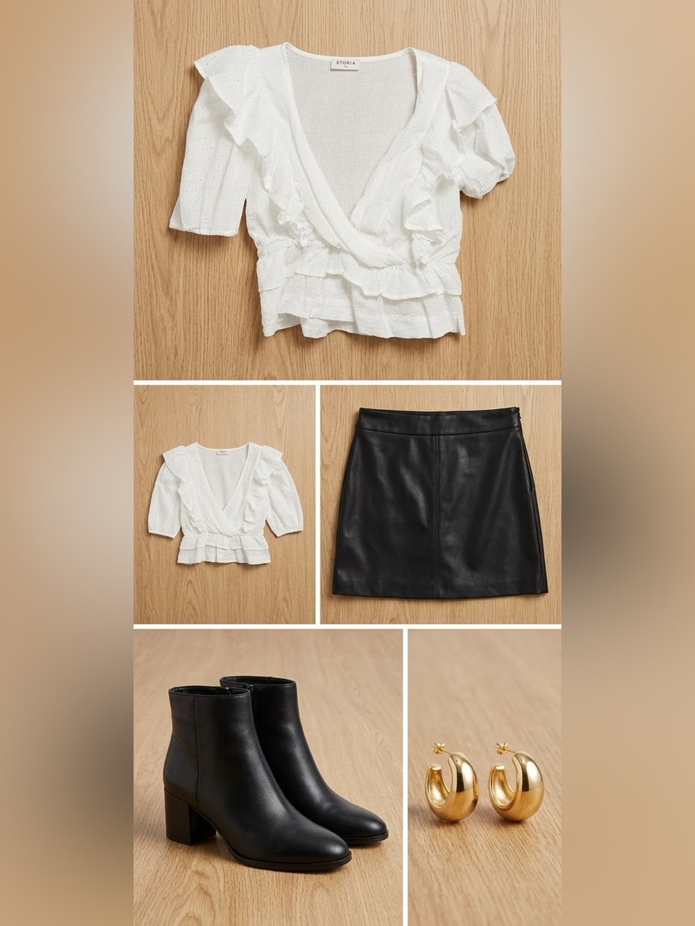 Storia Cream Ruffle Wrap Blouse